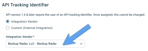 API Tracking Identifier > Integration Vendor > Backup Radar.png