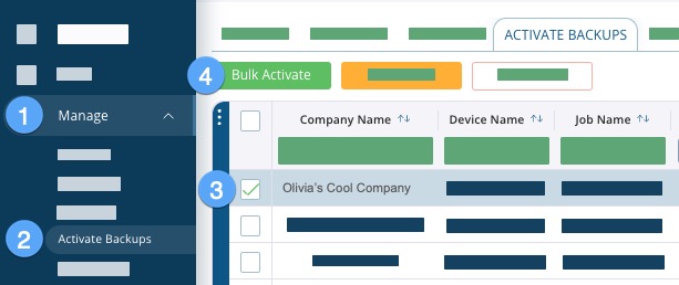Manage > Activate Backups > Select Backup > Bulk Activate.jpg